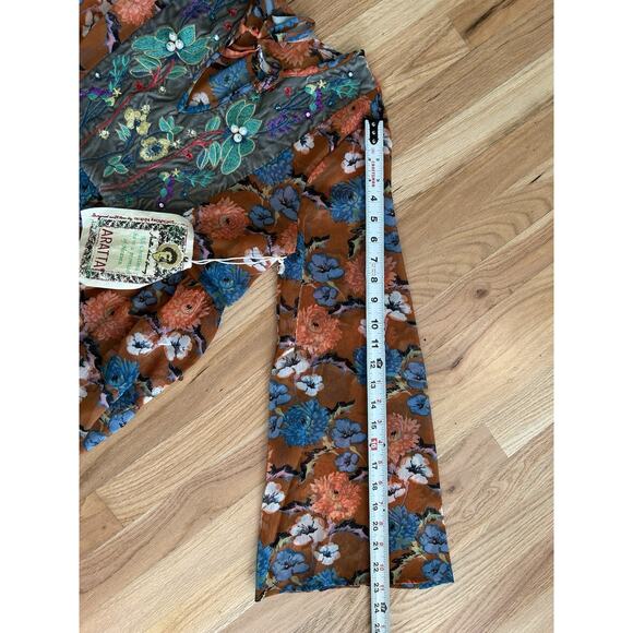 New Aratta Silent Journey Size XS Beautifully Detailed Long Sleeve Tunic Boho - Picture 11 of 13